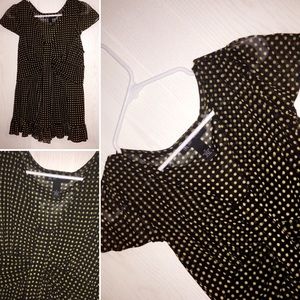 Black and yellow polka dot INC shirt